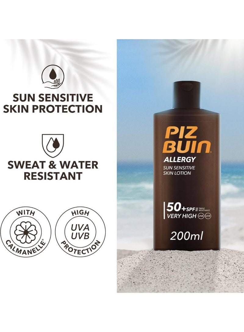 Piz Buin Allergy Sun Sensitive Skin Lotion Spf 50+, 200Ml - Image 2
